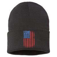 I Stand For This Flag Because Our Heroes Rest Beneath Her USA Sustainable Knit Beanie