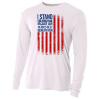 I Stand For This Flag Because Our Heroes Rest Beneath Her USA Cooling Performance Long Sleeve Crew