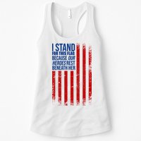 I Stand For This Flag Because Our Heroes Rest Beneath Her USA Womens Tank Top