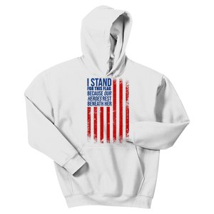 I Stand For This Flag Because Our Heroes Rest Beneath Her USA Kids Hoodie