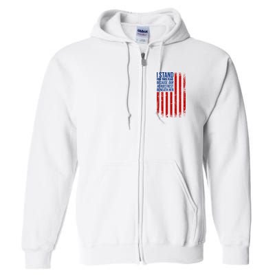 I Stand For This Flag Because Our Heroes Rest Beneath Her USA Full Zip Hoodie