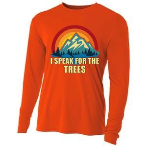 I Speak For Trees Earth Day Save Earth Inspiration Hippie Gift Cooling Performance Long Sleeve Crew