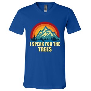 I Speak For Trees Earth Day Save Earth Inspiration Hippie Gift V-Neck T-Shirt