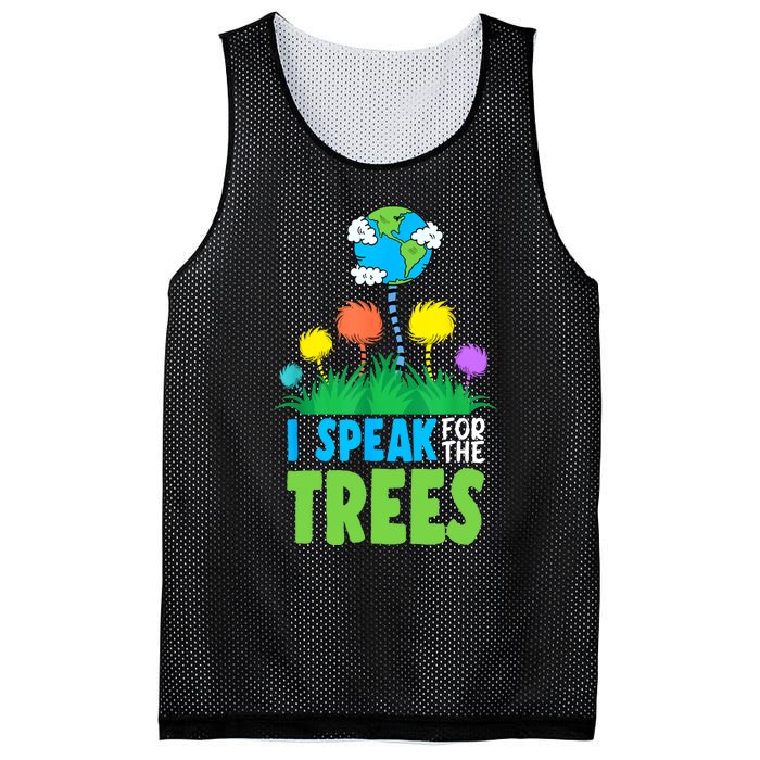 I Speak For Trees Earth Day Save Earth Inspiration Hippie Mesh Reversible Basketball Jersey Tank