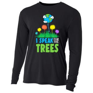 I Speak For Trees Earth Day Save Earth Inspiration Hippie Cooling Performance Long Sleeve Crew