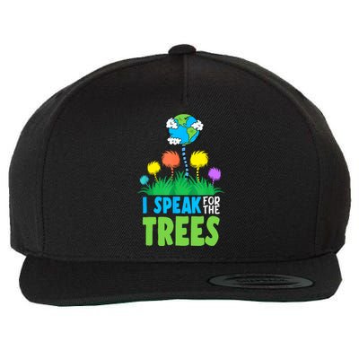 I Speak For Trees Earth Day Save Earth Inspiration Hippie Wool Snapback Cap