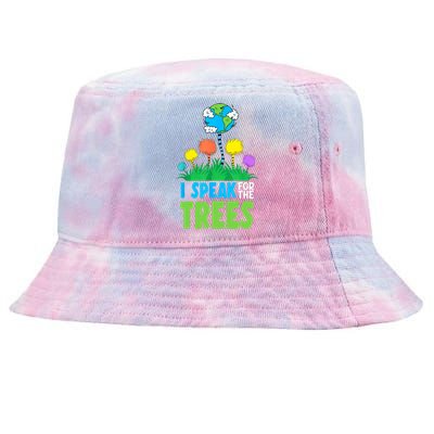 I Speak For Trees Earth Day Save Earth Inspiration Hippie Tie-Dyed Bucket Hat