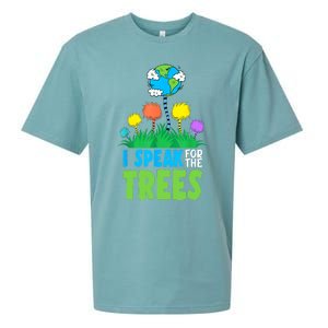 I Speak For Trees Earth Day Save Earth Inspiration Hippie Sueded Cloud Jersey T-Shirt