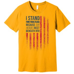 I Stand For This Flag Because Our Heroes Rest Beneath Her Premium T-Shirt