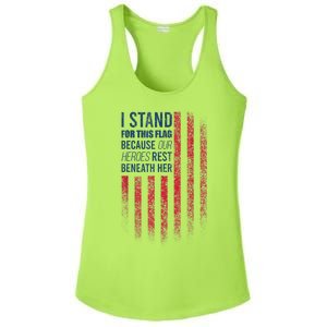 I Stand For This Flag Because Our Heroes Rest Beneath Her Ladies PosiCharge Competitor Racerback Tank