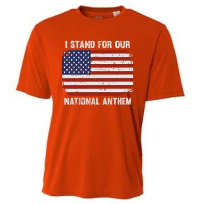 I Stand For Our National Anthem Usa Flag Conservative Funny Gift Cooling Performance Crew T-Shirt