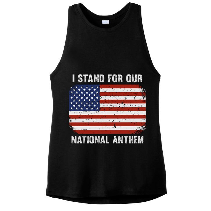 I Stand For Our National Anthem Usa Flag Conservative Funny Gift Ladies PosiCharge Tri-Blend Wicking Tank