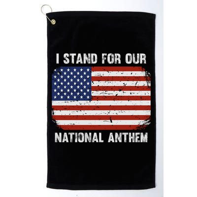 I Stand For Our National Anthem Usa Flag Conservative Funny Gift Golf Towel