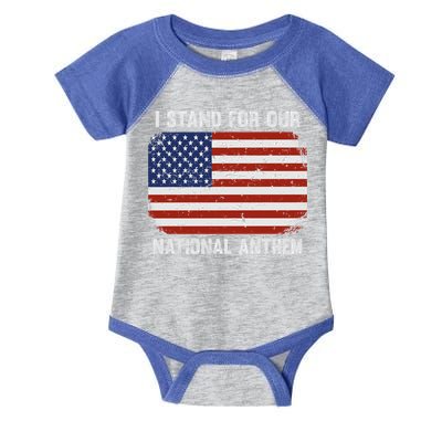 I Stand For Our National Anthem Usa Flag Conservative Funny Gift Infant Baby Jersey Bodysuit