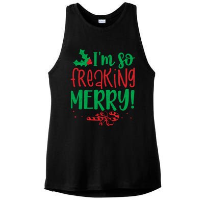 IM So Freaking Merry Funny Christmas Holiday Party Cool Gift Ladies PosiCharge Tri-Blend Wicking Tank