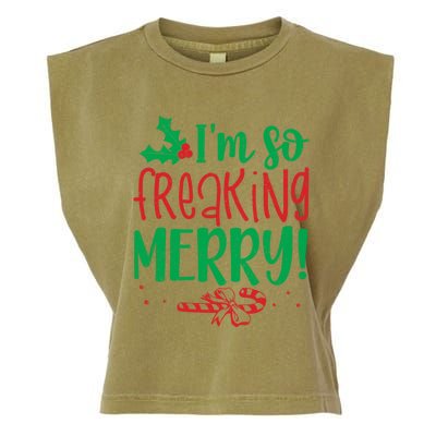 IM So Freaking Merry Funny Christmas Holiday Party Cool Gift Garment-Dyed Women's Muscle Tee