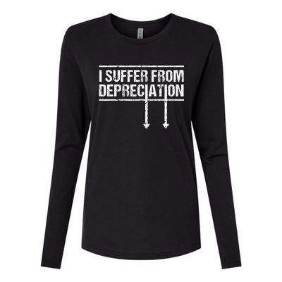 I Suffer from Depreciation Funny Accountant Tax Pun Womens Cotton Relaxed Long Sleeve T-Shirt