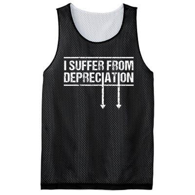 I Suffer from Depreciation Funny Accountant Tax Pun Mesh Reversible Basketball Jersey Tank