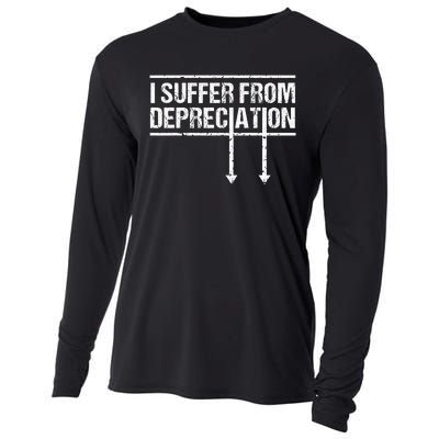 I Suffer from Depreciation Funny Accountant Tax Pun Cooling Performance Long Sleeve Crew