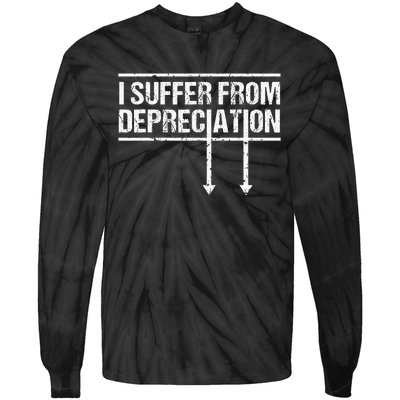 I Suffer from Depreciation Funny Accountant Tax Pun Tie-Dye Long Sleeve Shirt