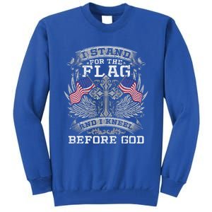 I Stand For The Flag And I Kneel Before God Gift Tall Sweatshirt