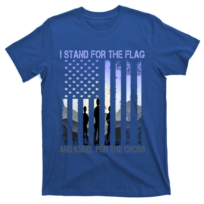 I Stand For The Flag And Kneel For The Cross Usa Tee Gift T-Shirt