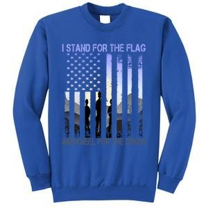 I Stand For The Flag And Kneel For The Cross Usa Tee Gift Tall Sweatshirt