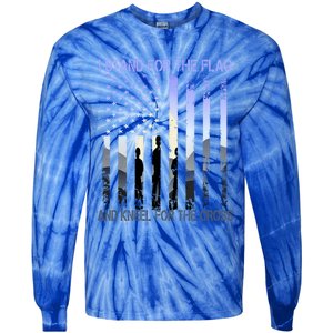 I Stand For The Flag And Kneel For The Cross Usa Tee Gift Tie-Dye Long Sleeve Shirt