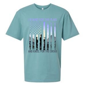 I Stand For The Flag And Kneel For The Cross Usa Tee Gift Sueded Cloud Jersey T-Shirt