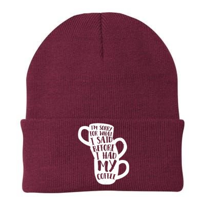 IM Sorry For What I Said Before My Coffee Knit Cap Winter Beanie