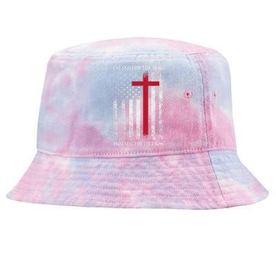 I Stand For The Flag And Kneel For The Cross USA Flag Tie-Dyed Bucket Hat