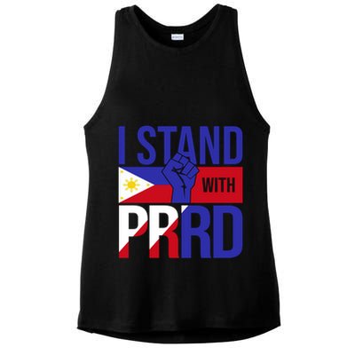 I Stand For Duterte Vintage Free Duterte Ladies PosiCharge Tri-Blend Wicking Tank