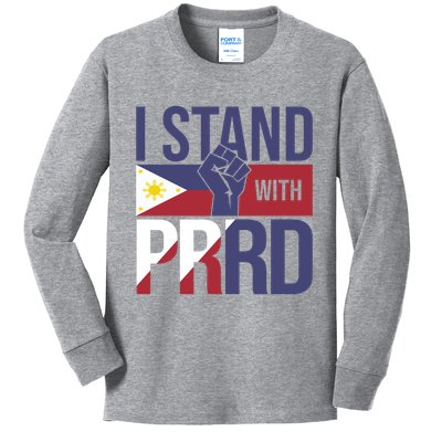 I Stand For Duterte Vintage Free Duterte Kids Long Sleeve Shirt