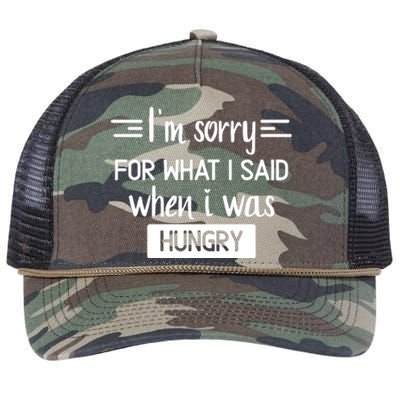 IM Sorry For What I Said When I Was Hungry Retro Rope Trucker Hat Cap