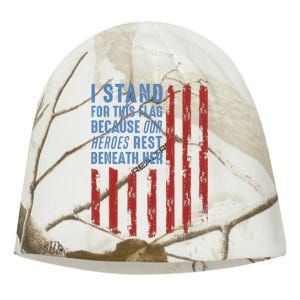 I Stand For This Flag Because Our Heroes Rest Beneath Her Kati - Camo Knit Beanie