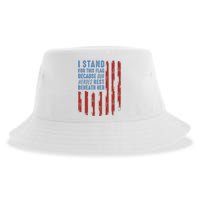 I Stand For This Flag Because Our Heroes Rest Beneath Her Sustainable Bucket Hat