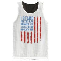 I Stand For This Flag Because Our Heroes Rest Beneath Her Mesh Reversible Basketball Jersey Tank