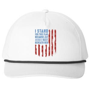 I Stand For This Flag Because Our Heroes Rest Beneath Her Snapback Five-Panel Rope Hat