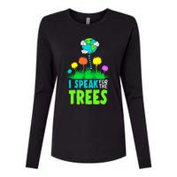 I Speak For Trees Earth Day Save Earth Inspiration Hippie Womens Cotton Relaxed Long Sleeve T-Shirt