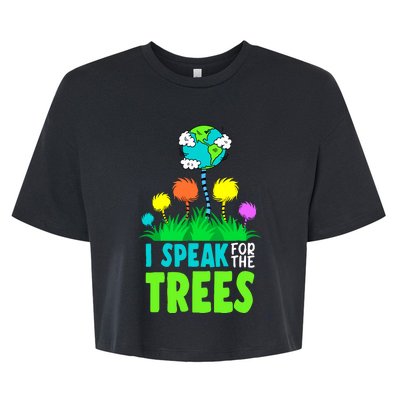 I Speak For Trees Earth Day Save Earth Inspiration Hippie Bella+Canvas Jersey Crop Tee