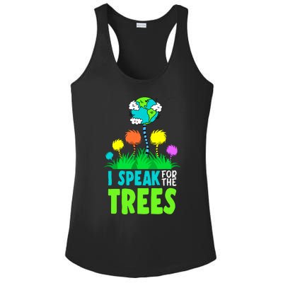 I Speak For Trees Earth Day Save Earth Inspiration Hippie Ladies PosiCharge Competitor Racerback Tank