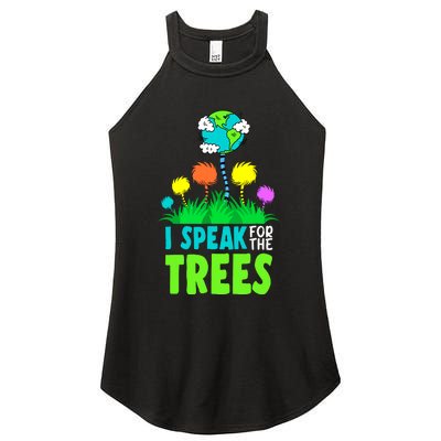 I Speak For Trees Earth Day Save Earth Inspiration Hippie Women's Perfect Tri Rocker Tank