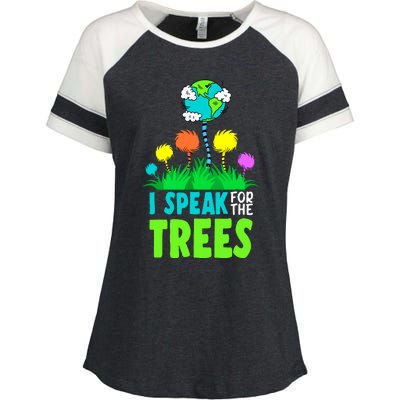 I Speak For Trees Earth Day Save Earth Inspiration Hippie Enza Ladies Jersey Colorblock Tee