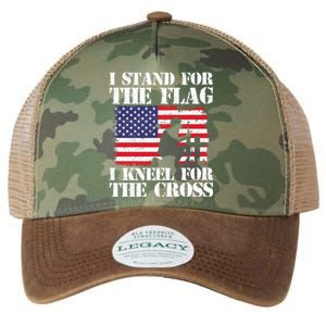 I Stand For The Flag I Kneel For The Cross 4th Of July Gift Legacy Tie Dye Trucker Hat