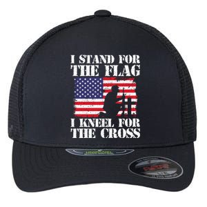 I Stand For The Flag I Kneel For The Cross 4th Of July Gift Flexfit Unipanel Trucker Cap