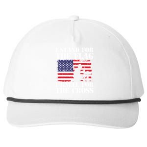 I Stand For The Flag I Kneel For The Cross 4th Of July Gift Snapback Five-Panel Rope Hat