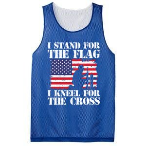 I Stand For The Flag I Kneel For The Cross 4th Of July Gift Mesh Reversible Basketball Jersey Tank