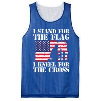 I Stand For The Flag I Kneel For The Cross 4th Of July Gift Mesh Reversible Basketball Jersey Tank