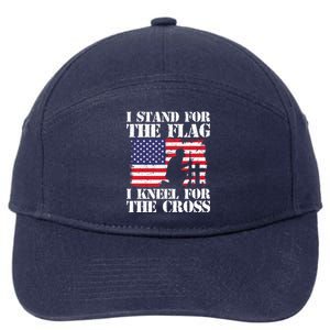 I Stand For The Flag I Kneel For The Cross 4th Of July Gift 7-Panel Snapback Hat