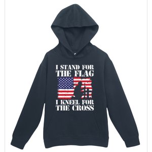 I Stand For The Flag I Kneel For The Cross 4th Of July Gift Urban Pullover Hoodie